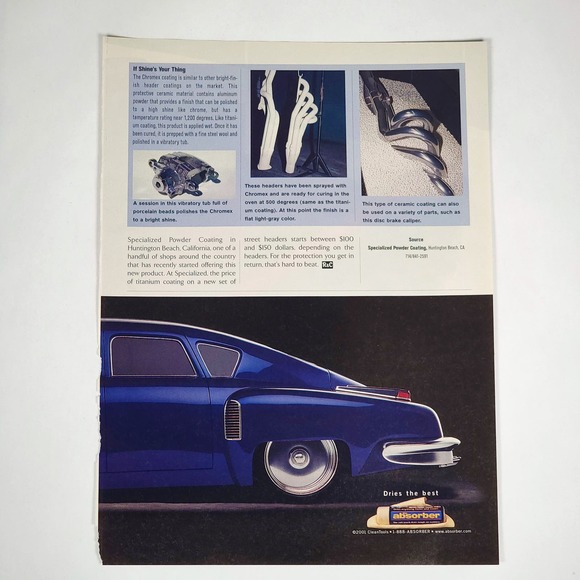 Ceramic Coating "Titanium Tough" 5pg Print Article 2001 Rod & Custom 8.5" x 11" - Picture 5 of 6